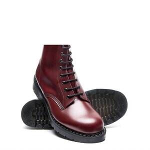 NEW SOLOVAIR men's 8 eye derby boots in oxblood hi-shine